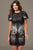 Short Sleeve Embellished Fitted Cocktail Dress 24394