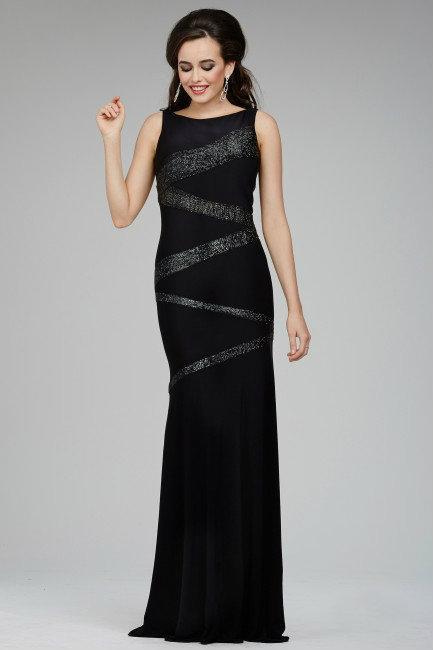 Stunning Bateau Neckline Dress with Beaded Bodice 24743