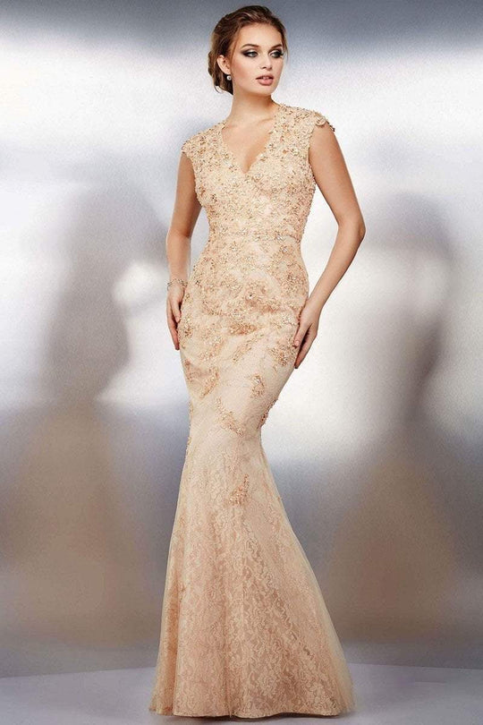 25664 Lace V-neck Sheath Dress