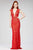 Elegant Lace Plunging V-Neck Sheath Gown with Cap Sleeves 26337