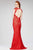Elegant Lace Plunging V-Neck Sheath Gown with Cap Sleeves 26337