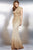 Elegant Gold-Beaded Evening Dress 26659