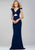 Short Sleeve Scalloped Edge V-Neck Sheath Dress 26702