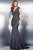 26846 Embellished V-neck Trumpet Dress