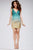 27203 Beaded V-neck Ombre Cocktail Dress