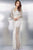 28027 Crystal Embellished Long Sleeves Gown