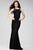 Scoop Neckline Checkered Mermaid Evening Dress 28438