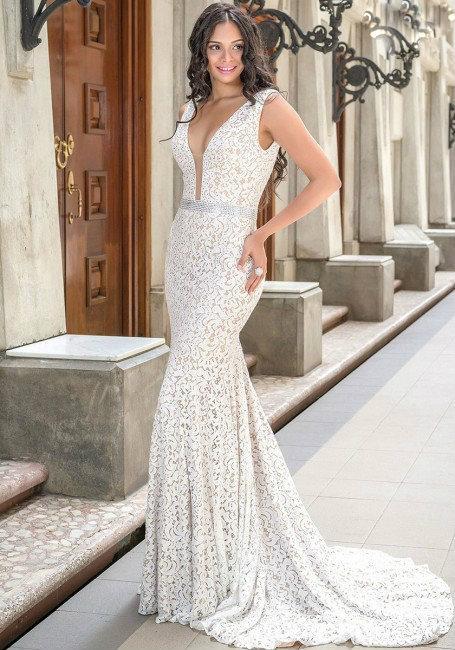 Elegant Sleeveless V-Neckline Prom Gown 29056