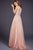 Jovani - 29084 Quarter Sleeve Ornate Illusion Tulle Gown In Pink