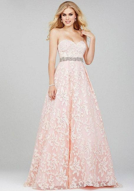 Marvelous Strapless Long Gown in Jeweled Waist 33533