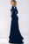 35343 Long Sleeves Cutout Fitted Gown