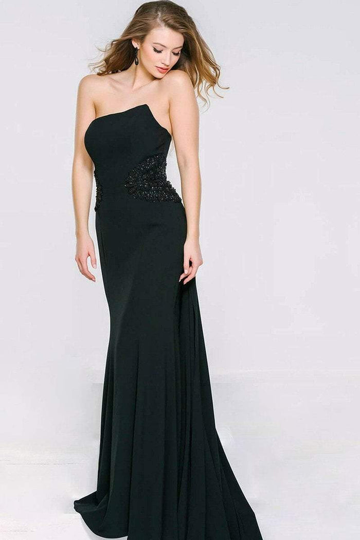 Artistically Strapless Asymmetrical Sheath Gown 36588