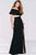 36631 Off Shoulder Cut Out Detail Fitted Long Evening Dress