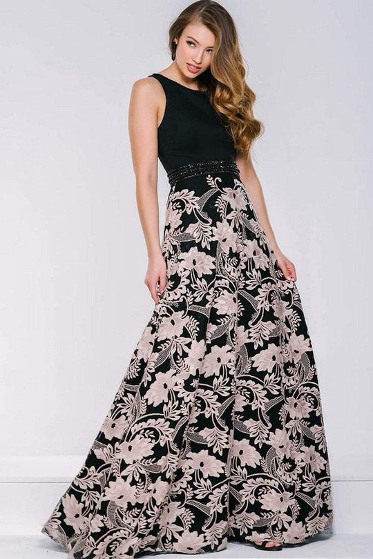 39206 Floral Jewel  A-line Dress