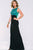 Two-Tone Asymmetrical Empire Evening Dress 39212