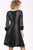 39367 Three Quarter Sleeve A-Line Short Dress