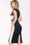 39492 Black and White Cap Sleeve Dress