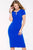39831 Fitted Short Sleeves Knee Length Dress