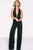 40470 Banded Plunging Halter Tuxedo Jumpsuit