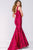 40724 Rose Printed Fitted Mermaid Gown