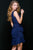 V-Neckline Ruffled A-line Short Dress 41949