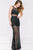 42018 Sleeveless Illusion Scoop Sheath Dress