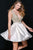 42208 Beaded Deep V-neck A-line Dress