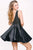 42209 V-Neck Beaded Taffeta Cocktail Dress