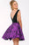 42788 V-Neck Floral Applique Cocktail Dress