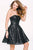 42870 Strapless Vegan Leather Cocktail Dress