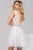 Lace Jewel A-Line Cocktail Dress with a Tulle Overskirt  45139