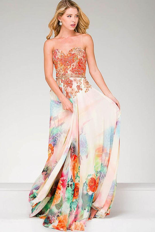 Strapless Beaded Long Dress  47191