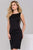 476331 Bateau Neck Sheath Dress With Lace Up Sides