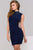 47725 Laced Up High Neck Fitted Cocktail Dress