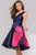 48462 Floral Printed V-neck A-line Dress