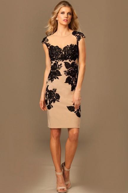 Sheer Neckline and Back Cocktail Dress 88966