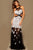 Floral Halter Neckline Trumpet Evening Dress 93101