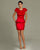 93427 Cap Sleeve Bow Ornate Peplum Sheath Dress