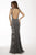 Exposed Back Net Overlay Sheath Evening Dress 94495