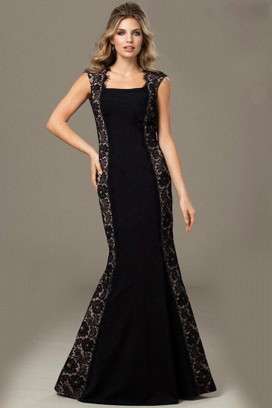 Jovani - 98174 Sleeveless Mermaid Long Gown in Black