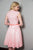 Jovani - 98439 Floral Beaded Deep V-neck A-line Dress In White and Pink