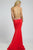 Crystal-accented Illusion Jewel Neck Trumpet Dress 99042