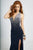 Crystal Embellished V-Neck Jersey Trumpet Dress 99044