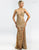 Long Dress with Slit Illusion Floral Skirt 99137