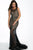 Scoop Neckline Sheer Back Long Sheath Dress 99175
