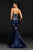 99364 Strapless Embellished Peplum Mermaid Gown