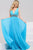 48069 Pleated Plunging V Neck Evening Gown