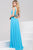 48069 Pleated Plunging V Neck Evening Gown