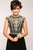 JVN24413 Cap Sleeve Jewel Adorned A-Line Gown