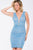 Lace and Bead Embellished V-Neck Short Sheath Dress JVN27093